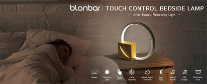 Touch Bedside Lamp with Alarm Clock & Natural Sounds