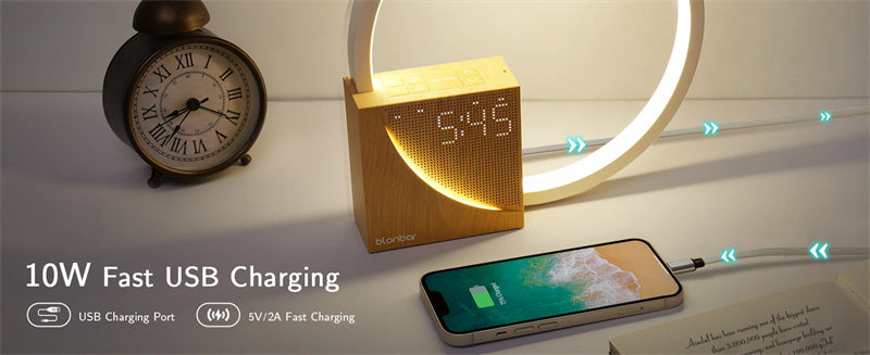 Touch Bedside Lamp with Alarm Clock & Natural Sounds