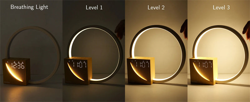 Touch Bedside Lamp with Alarm Clock & Natural Sounds