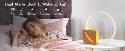 Touch Bedside Lamp with Alarm Clock & Natural Sounds