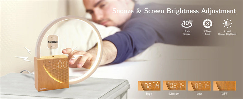 Touch Bedside Lamp with Alarm Clock & Natural Sounds