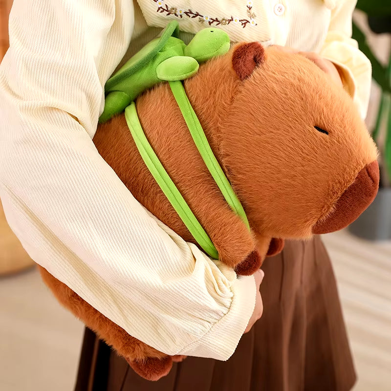 Fluffy Capybara Plush Doll Kawaii Capybara with Tortoise Stuffed Toy Stuffed Animals Kids Juguetes Birthday Gift Home Decor