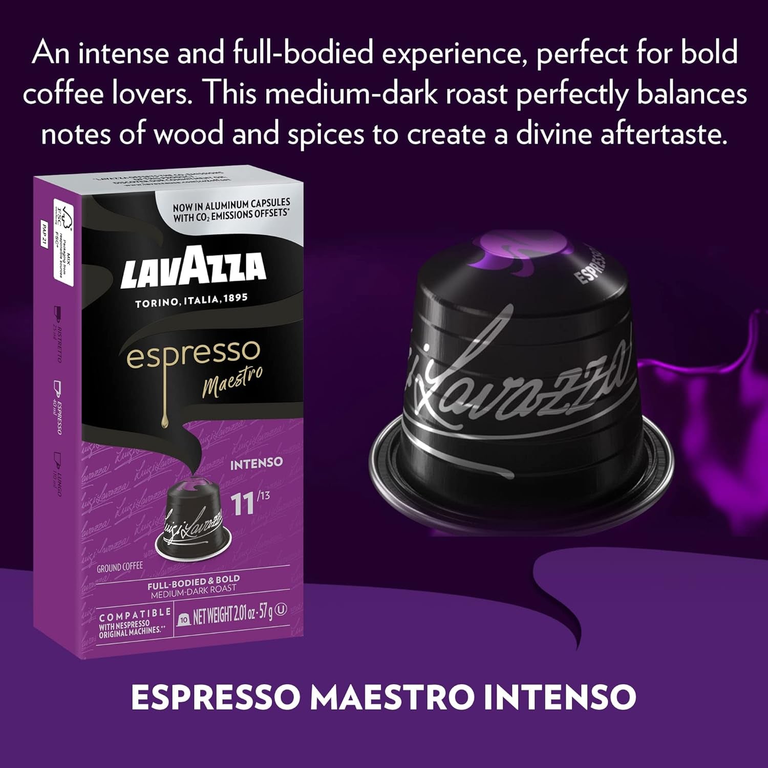 Deciso Espresso Dark Roast Capsules Compatible with Nespresso Original Machines , 10 Count (Pack of 6)