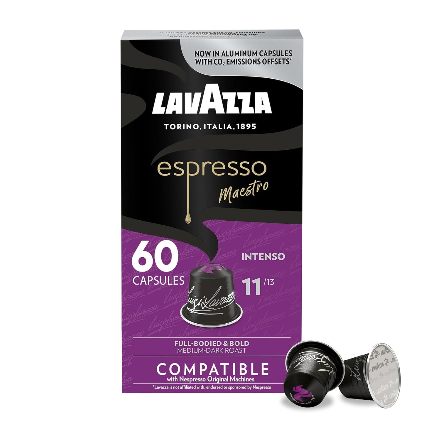 Deciso Espresso Dark Roast Capsules Compatible with Nespresso Original Machines , 10 Count (Pack of 6)