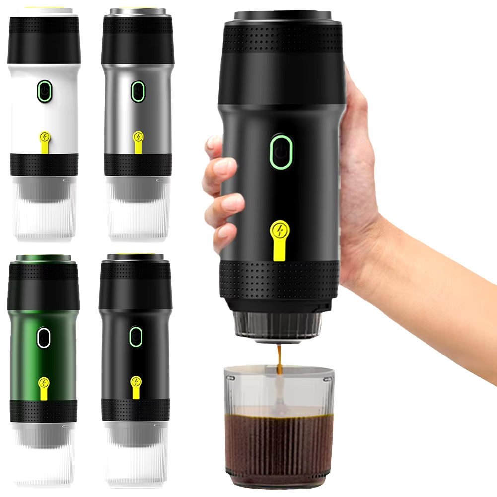 60ML Portable Espresso Coffee Machine Electric Wireless Heating Coffee Maker Fit for Coffee Capsule/Powder for Car Travel