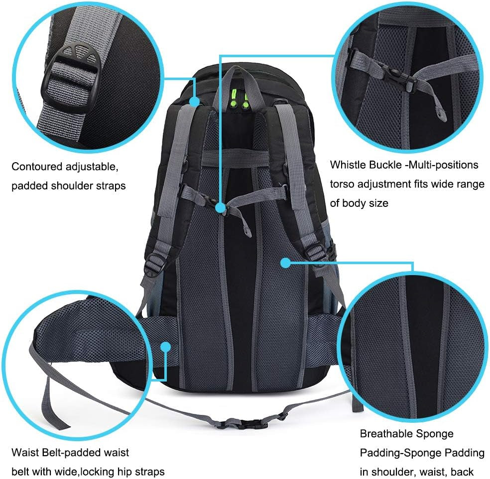 50L Hiking Backpack, Waterproof Lightweight Daypack for Outdoor Camping Travel