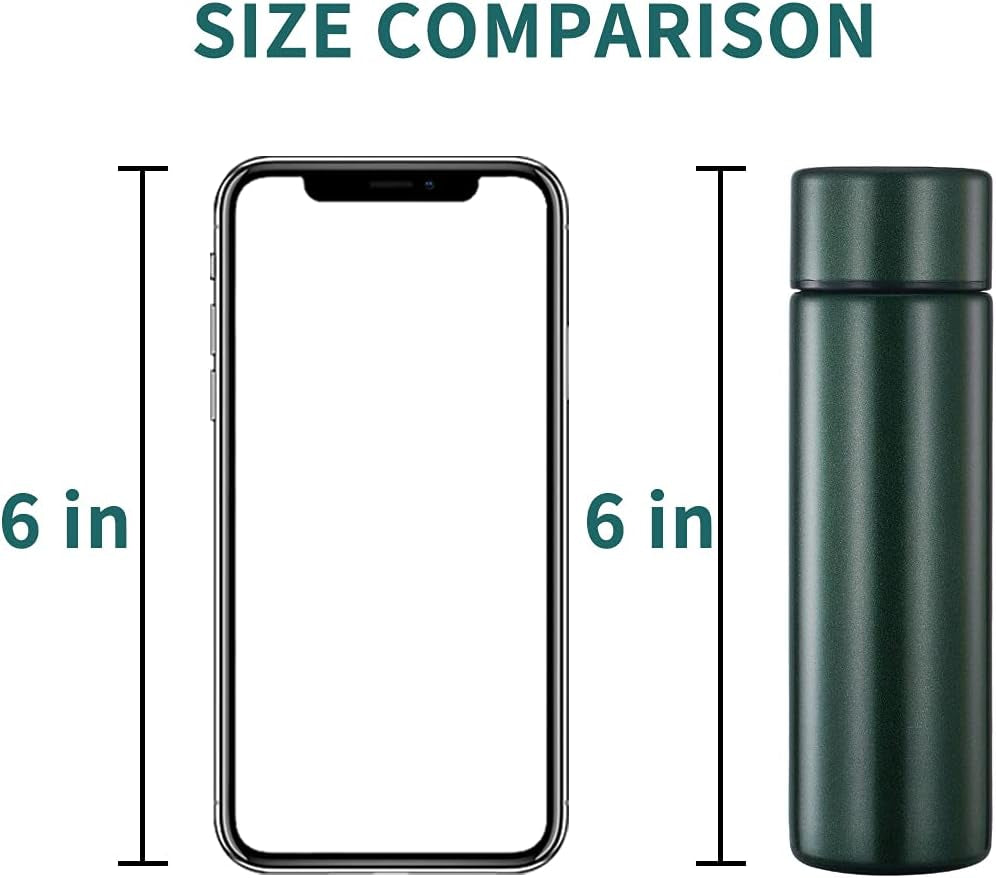 Cute Thermos Water Bottle - 5 Oz Mini Insulated Stainless Steel Bottle - Keeps Cold for 12 Hours, Hot for 6 Hours, Perfect for Purse or Kids Lunch Bag (Emerald Green)