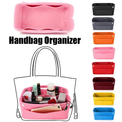 1PC Multifunction Women Felt Insert Bag Multi-Pocket Makeup Cosmetic Bags Travel Inner Purse Portable Handbag Storage Organizer