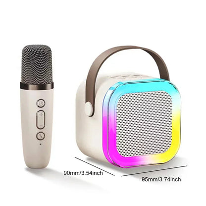 K12 Dual Microphone Karaoke Bluetooth Speaker RGB Light Two 5W Speakers Sound Subwoofer Boombox Support Multiple Input Modes