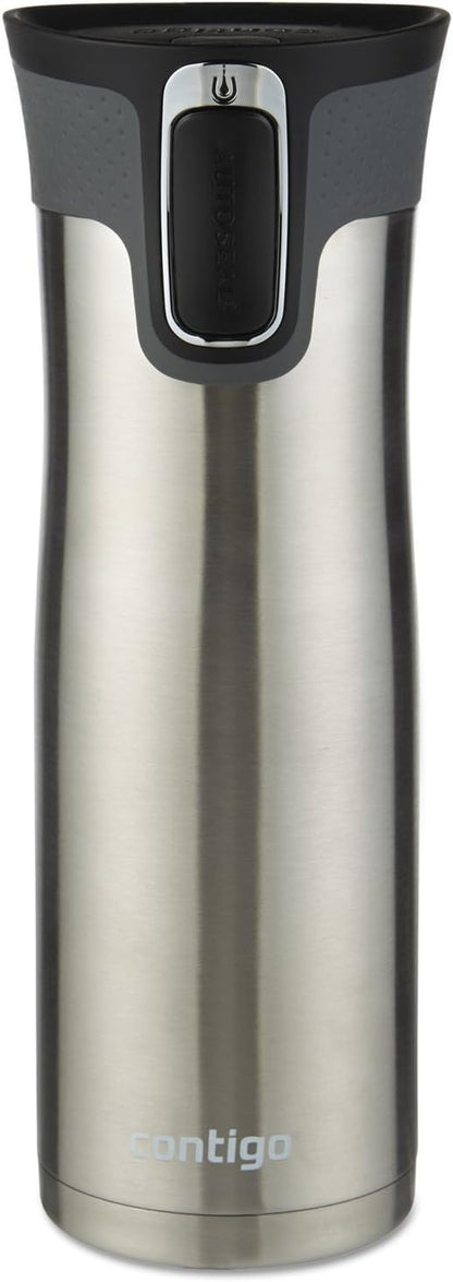 West Loop 20Oz Stainless Steel Vacuum-Insulated Travel Mug, Spill-Proof, Keeps Drinks Hot for 5 Hours, Cold for 12 Hours, Perfect for Commuters and Travelers