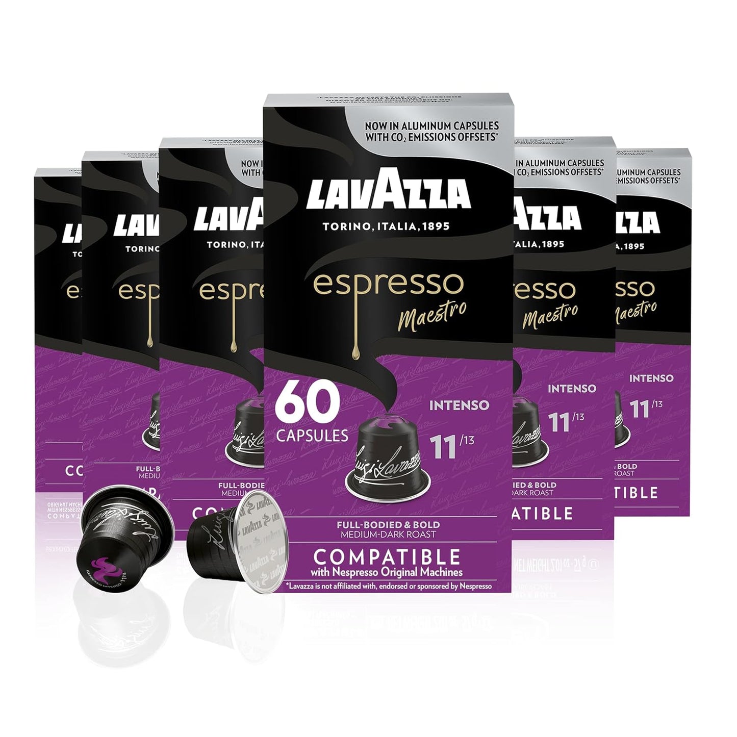 Deciso Espresso Dark Roast Capsules Compatible with Nespresso Original Machines , 10 Count (Pack of 6)