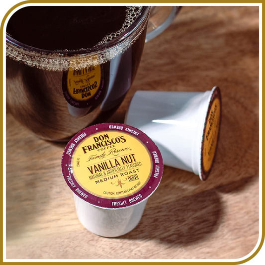 Vanilla Nut Flavored Medium Roast Coffee Pods - 100 Count - Recyclable Single-Serve Coffee Pods, Compatible with Your K- Cup Keurig Coffee Maker