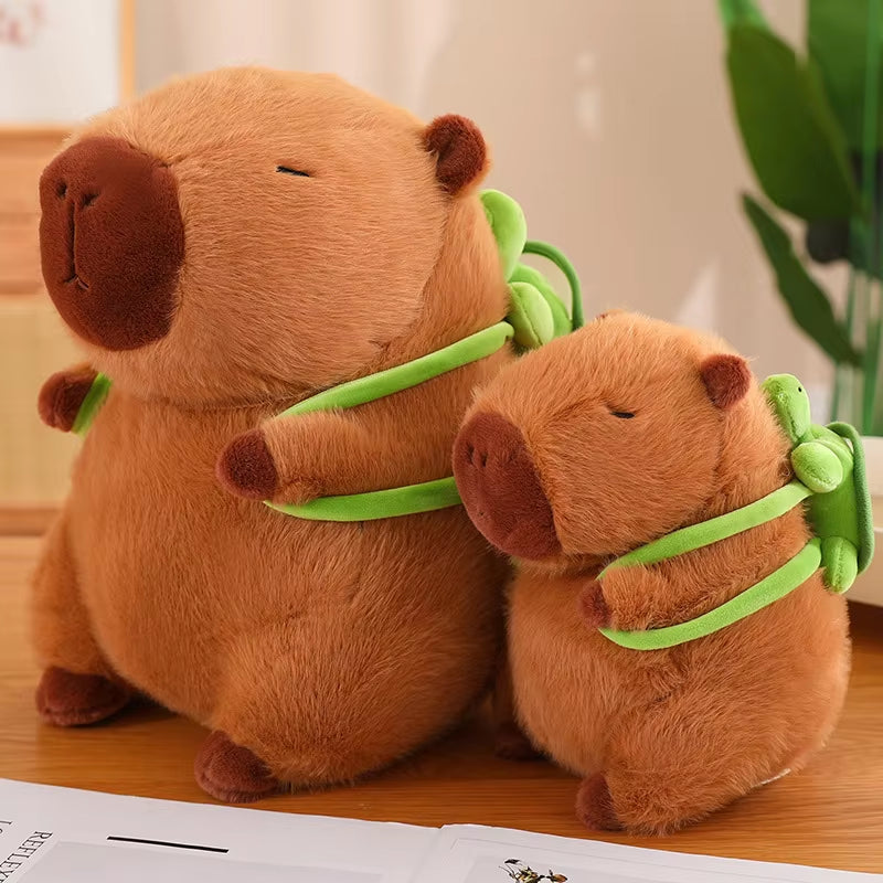 Fluffy Capybara Plush Doll Kawaii Capybara with Tortoise Stuffed Toy Stuffed Animals Kids Juguetes Birthday Gift Home Decor