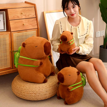 Fluffy Capybara Plush Doll Kawaii Capybara with Tortoise Stuffed Toy Stuffed Animals Kids Juguetes Birthday Gift Home Decor